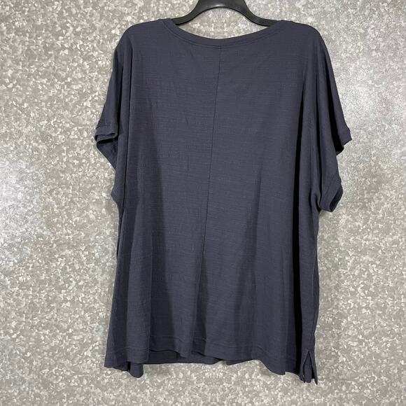 Lane Bryant Blue Plus Size Crochet Lace Shoulder Top - Size 26/28 - Textured - Picture 5 of 5